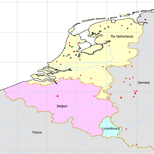 [Clickable Map of Juggling Clubs in The Netherlands, Belgium, and Luxembourg]
